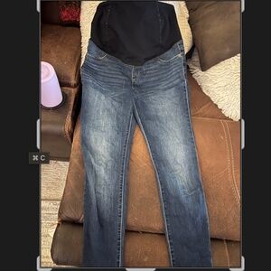 Maternity Skinny Jeans Crisscross Low Back